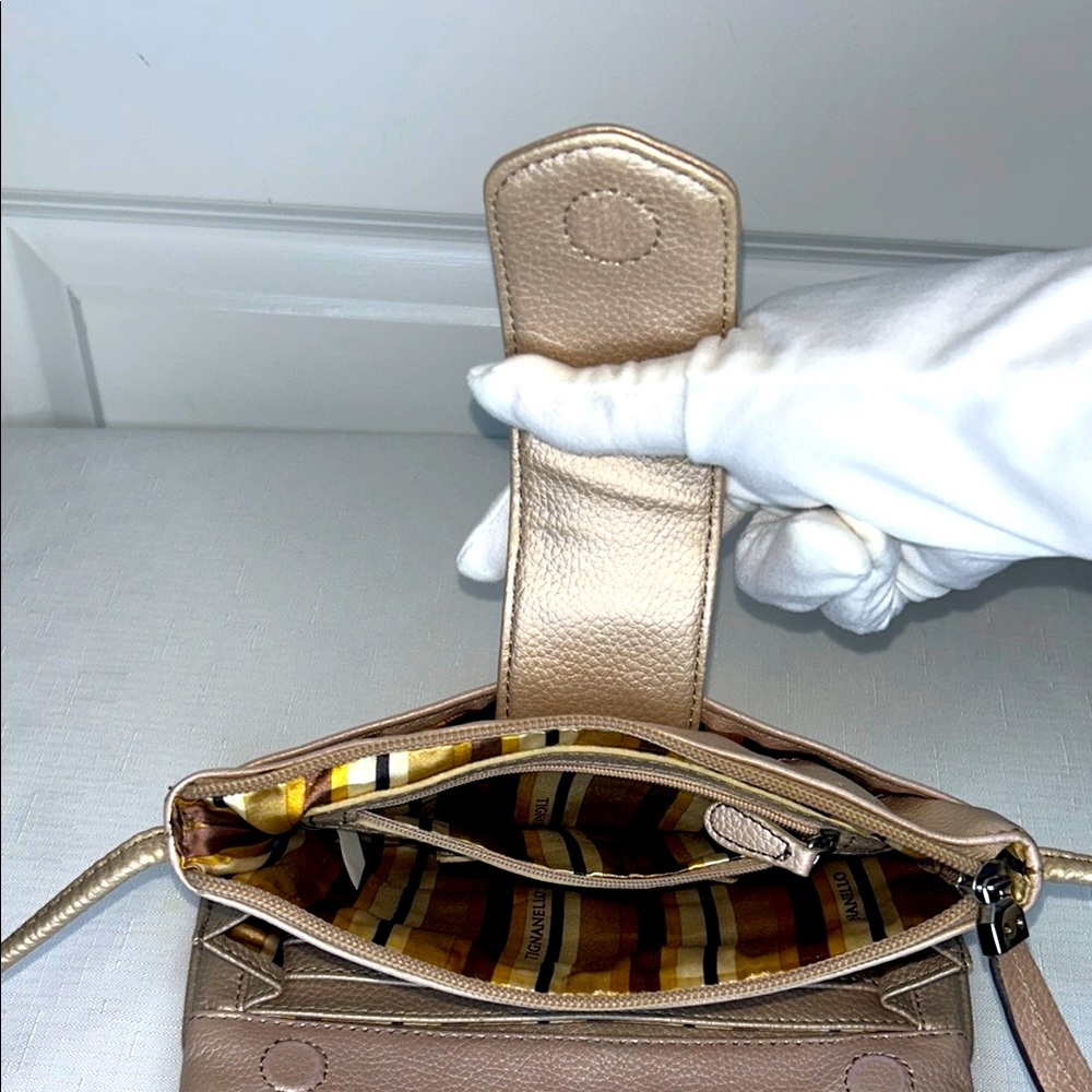Tignanello Tan and Cream Crossbody with Soft Matte Finish Leather Vintage - Picture 11 of 17